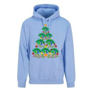 Funny Peacock Bird Lover Xmas Peacock Christmas Tree Unisex Surf Hoodie