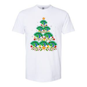 Funny Peacock Bird Lover Xmas Peacock Christmas Tree Softstyle CVC T-Shirt