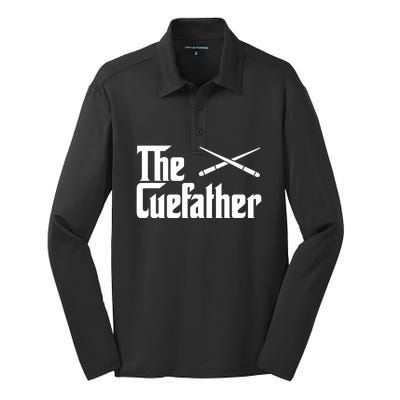 Funny Pool Billiards Player The Cue Father Gift Silk Touch Performance Long Sleeve Polo