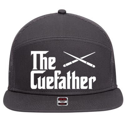 Funny Pool Billiards Player The Cue Father Gift 7 Panel Mesh Trucker Snapback Hat
