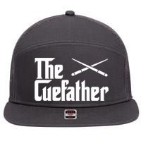 Funny Pool Billiards Player The Cue Father Gift 7 Panel Mesh Trucker Snapback Hat