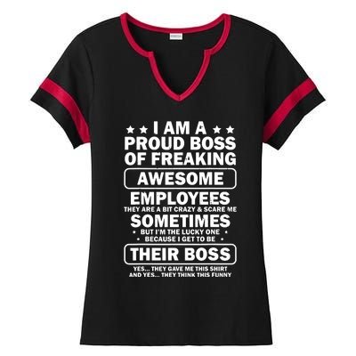 Funny Proud Boss Employee Appreciation Office Funny Boss Ladies Halftime Notch Neck Tee