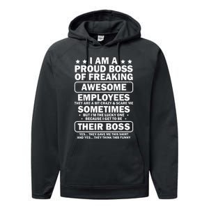 Funny Proud Boss Employee Appreciation Office Funny Boss Performance Fleece Hoodie