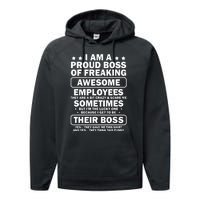 Funny Proud Boss Employee Appreciation Office Funny Boss Performance Fleece Hoodie