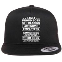 Funny Proud Boss Employee Appreciation Office Funny Boss Flat Bill Trucker Hat