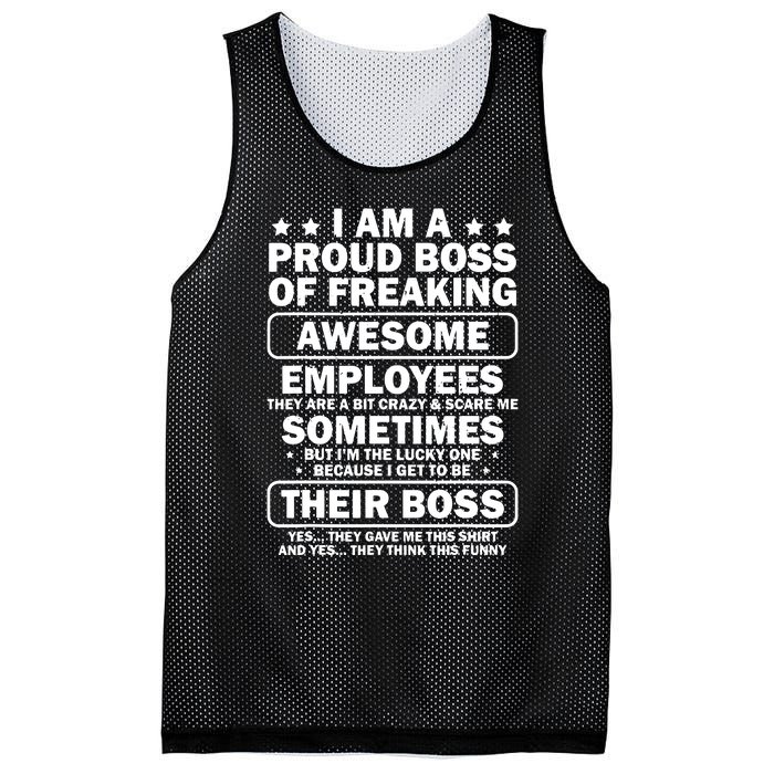 Funny Proud Boss Employee Appreciation Office Funny Boss Mesh Reversible Basketball Jersey Tank