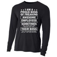 Funny Proud Boss Employee Appreciation Office Funny Boss Cooling Performance Long Sleeve Crew