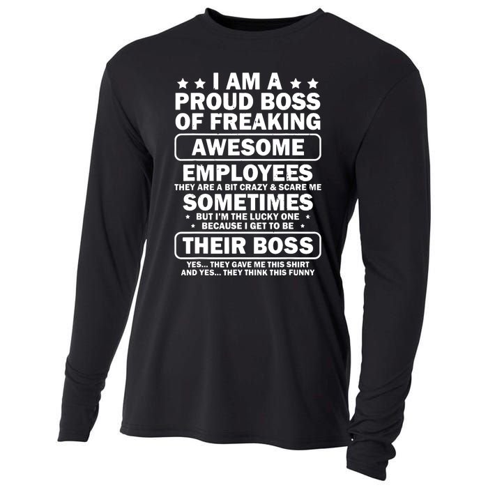 Funny Proud Boss Employee Appreciation Office Funny Boss Cooling Performance Long Sleeve Crew