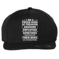 Funny Proud Boss Employee Appreciation Office Funny Boss Wool Snapback Cap