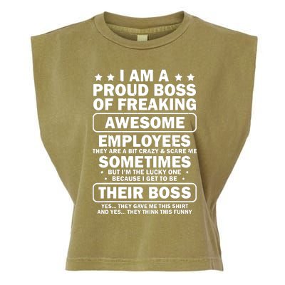 Funny Proud Boss Employee Appreciation Office Funny Boss Garment-Dyed Women's Muscle Tee