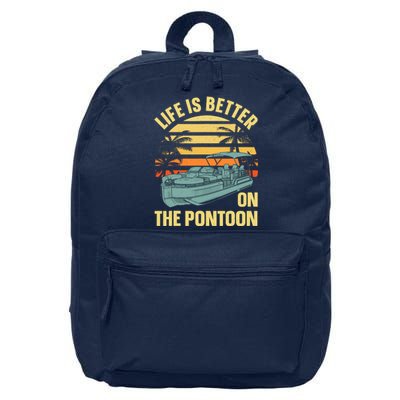 Funny Pontoon Boat Art For Boating Pontoon Captain 16 in Basic Backpack