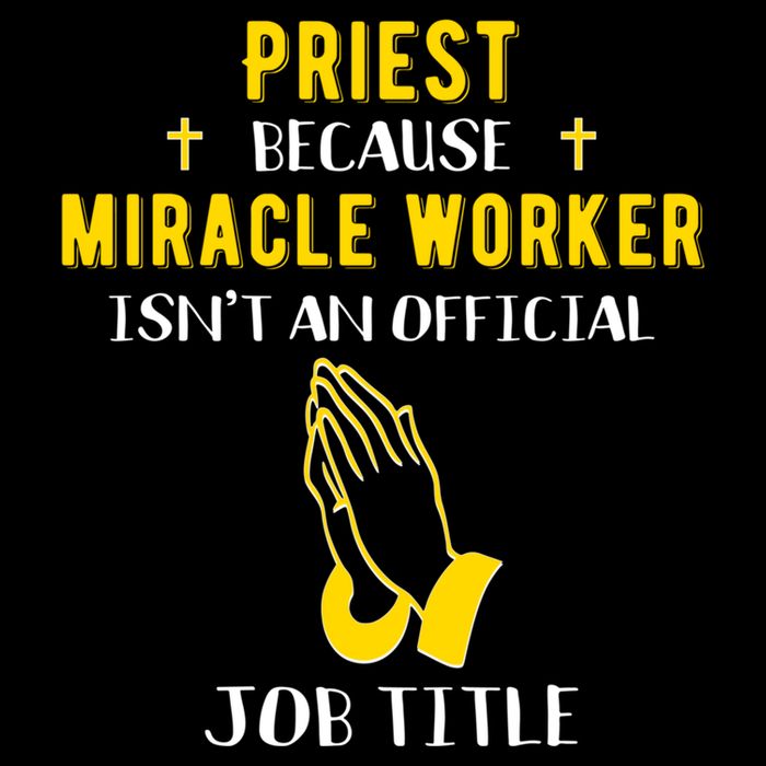Funny Priest Because Miracle Worker Isn't A Job Title Church Gift Sustainable Bucket Hat