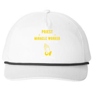 Funny Priest Because Miracle Worker Isn't A Job Title Church Gift Snapback Five-Panel Rope Hat