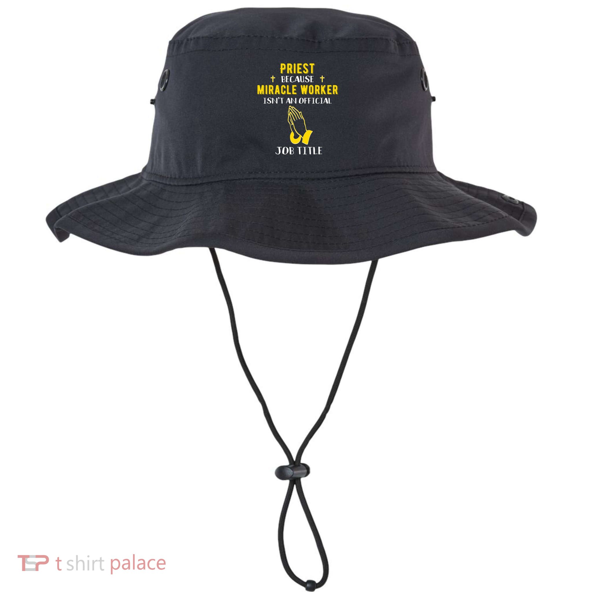 Funny Priest Because Miracle Worker Isn't A Job Title Church Gift Bucket Hat