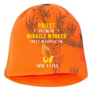 Funny Priest Because Miracle Worker Isn't A Job Title Church Gift Kati - Camo Knit Beanie