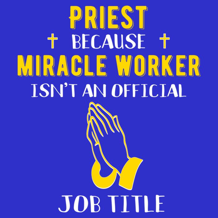Funny Priest Because Miracle Worker Isn't A Job Title Church Gift Mesh Reversible Basketball Jersey Tank