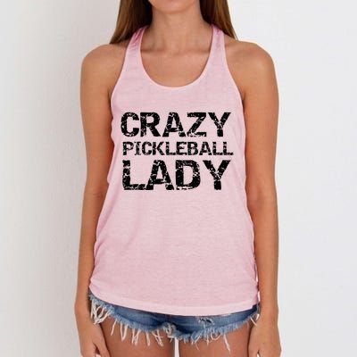 Funny Pickle Ball Quote Fun Crazy Pickleball Lady Gift Women's Knotted Racerback Tank