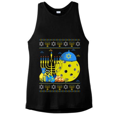 Funny Pickleball Ball Orah Dreidel Ugly Hanukkah Sweater Funny Gift Ladies PosiCharge Tri-Blend Wicking Tank