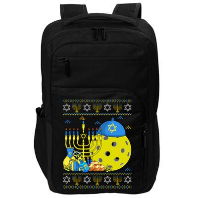 Funny Pickleball Ball Orah Dreidel Ugly Hanukkah Sweater Funny Gift Impact Tech Backpack