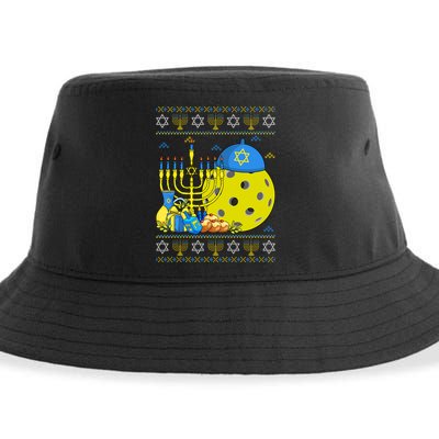 Funny Pickleball Ball Orah Dreidel Ugly Hanukkah Sweater Funny Gift Sustainable Bucket Hat