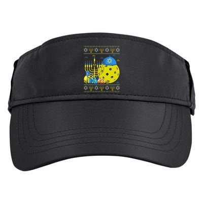 Funny Pickleball Ball Orah Dreidel Ugly Hanukkah Sweater Funny Gift Adult Drive Performance Visor