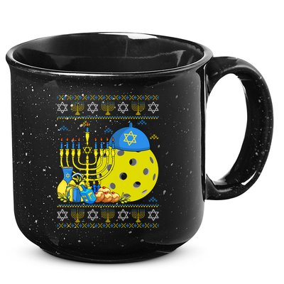 Funny Pickleball Ball Orah Dreidel Ugly Hanukkah Sweater Funny Gift 15oz Campfire Ceramic Mug