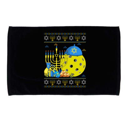Funny Pickleball Ball Orah Dreidel Ugly Hanukkah Sweater Funny Gift Microfiber Hand Towel
