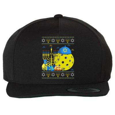 Funny Pickleball Ball Orah Dreidel Ugly Hanukkah Sweater Funny Gift Wool Snapback Cap