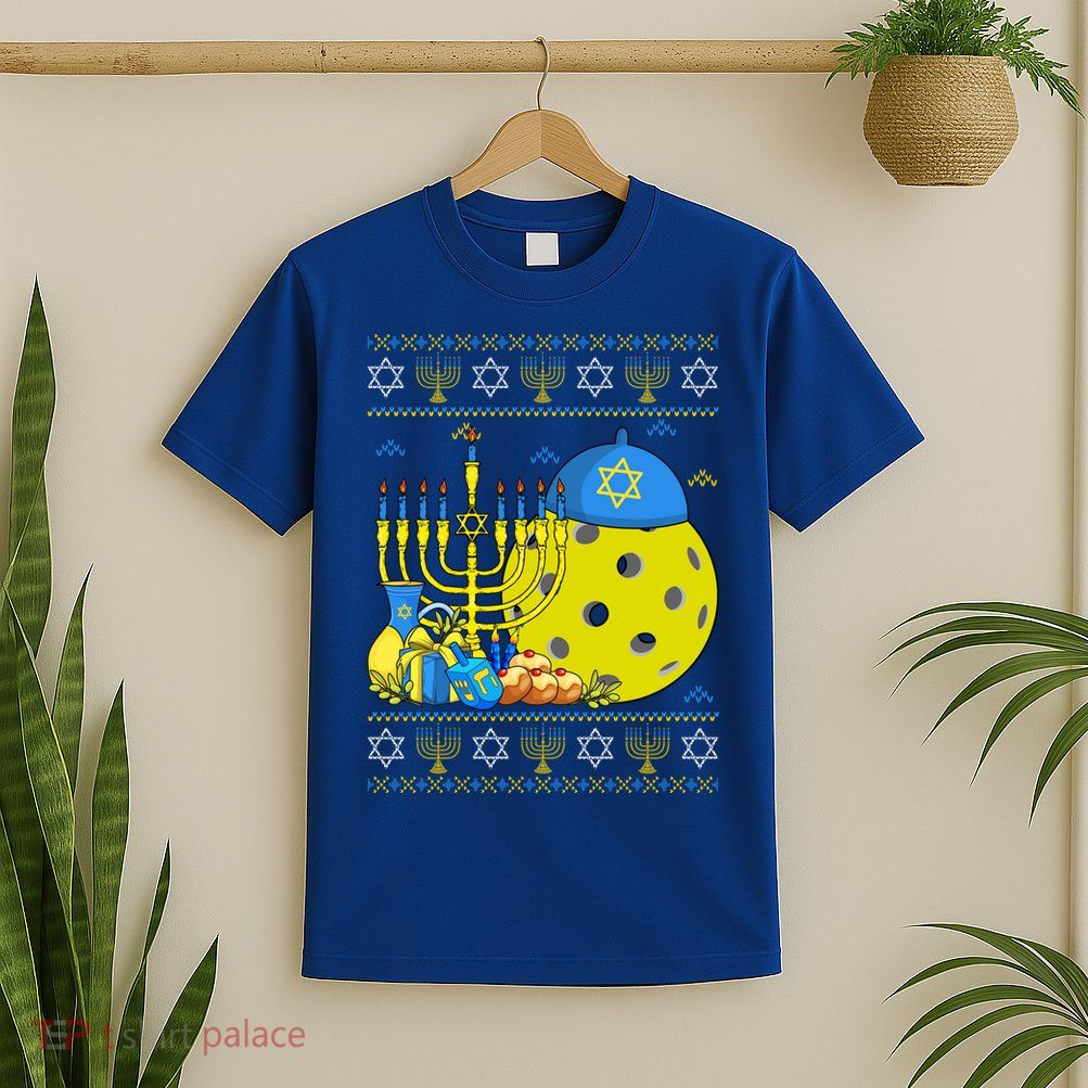 Funny Pickleball Ball Orah Dreidel Ugly Hanukkah Sweater Funny Gift T-Shirt