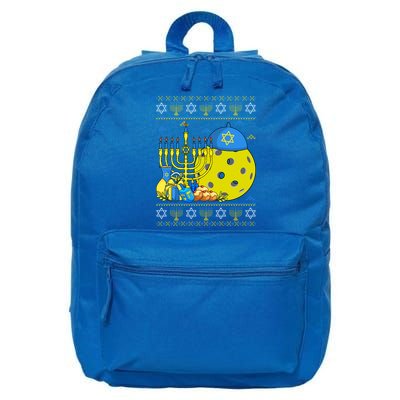 Funny Pickleball Ball Orah Dreidel Ugly Hanukkah Sweater Funny Gift 16 in Basic Backpack