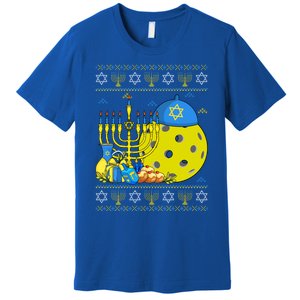 Funny Pickleball Ball Orah Dreidel Ugly Hanukkah Sweater Funny Gift Premium T-Shirt