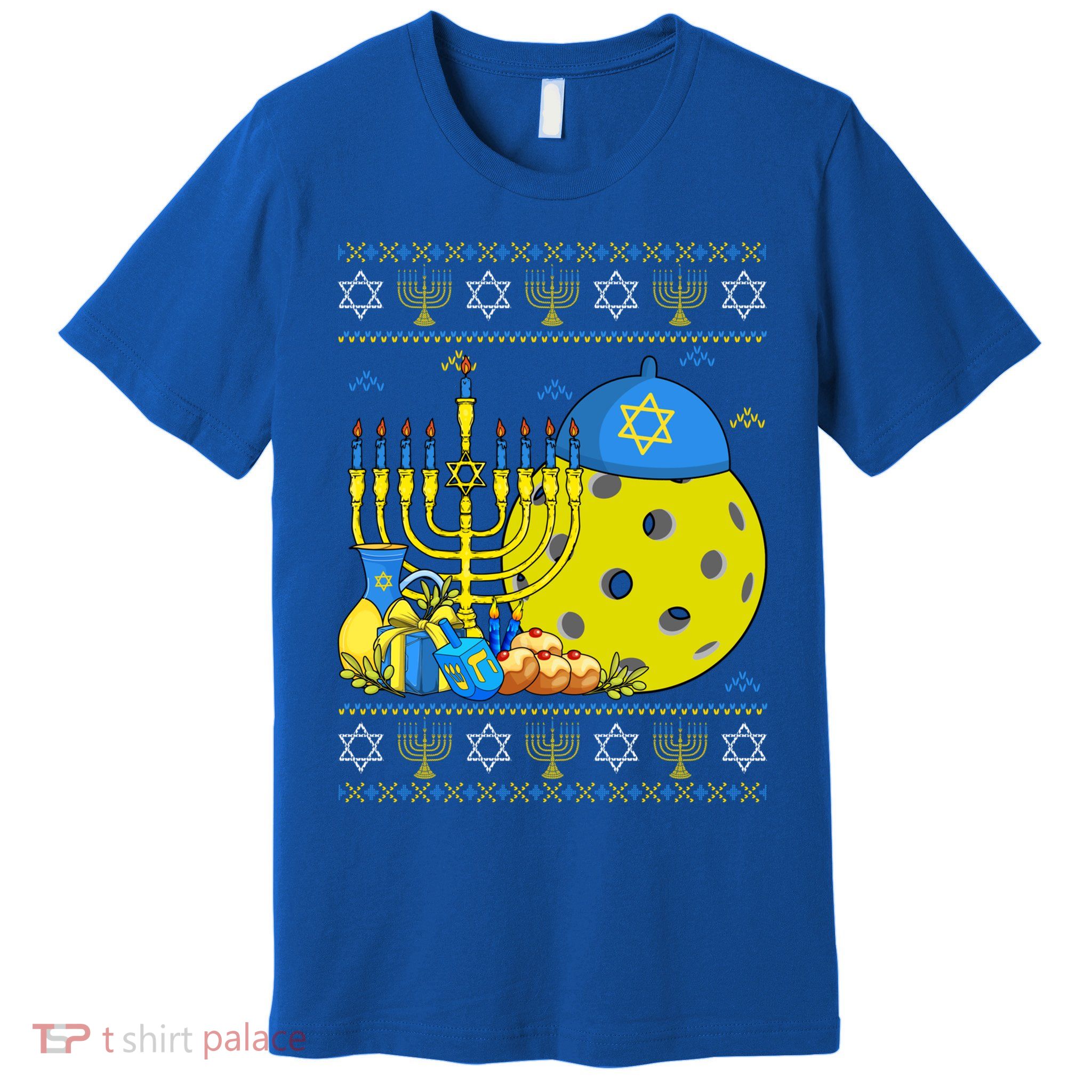 Funny Pickleball Ball Orah Dreidel Ugly Hanukkah Sweater Funny Gift Premium T-Shirt