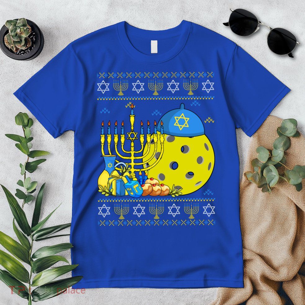 Funny Pickleball Ball Orah Dreidel Ugly Hanukkah Sweater Funny Gift Premium T-Shirt