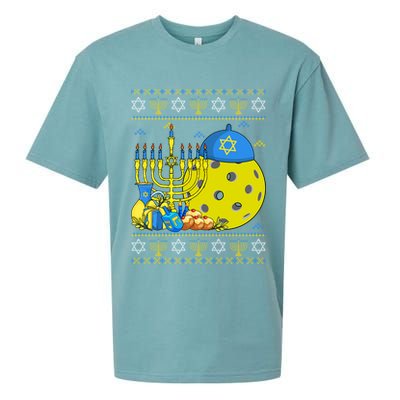Funny Pickleball Ball Orah Dreidel Ugly Hanukkah Sweater Funny Gift Sueded Cloud Jersey T-Shirt