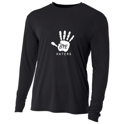 Funny Pictures Bye Haters With Hands Cooling Performance Long Sleeve Crew