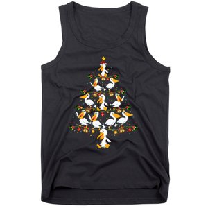 Funny Pelican Birds Lover Xmas Gift Pelican Christmas Tree Tank Top