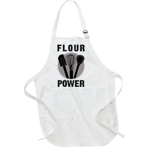 FLOUR POWER Baking Cooking Bread Making Chefs T Full-Length Apron With Pockets