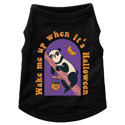 Funny Panda Bear Sleeping Wake Me Up When Its Halloween Meaningful Gift Doggie Tank