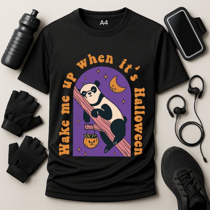 Funny Panda Bear Sleeping Wake Me Up When Its Halloween Meaningful Gift Performance Shirt