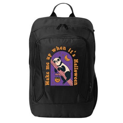 Funny Panda Bear Sleeping Wake Me Up When Its Halloween Meaningful Gift City Backpack