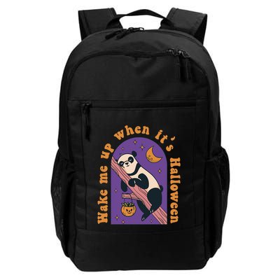 Funny Panda Bear Sleeping Wake Me Up When Its Halloween Meaningful Gift Backpack