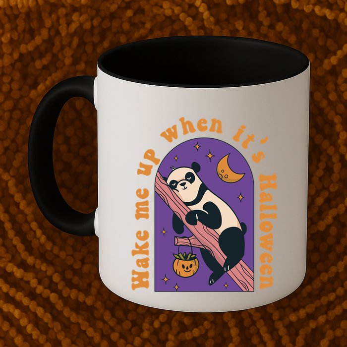 Funny Panda Bear Sleeping Wake Me Up When Its Halloween Meaningful Gift Mug