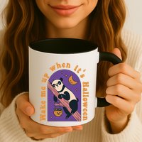 Funny Panda Bear Sleeping Wake Me Up When Its Halloween Meaningful Gift Mug