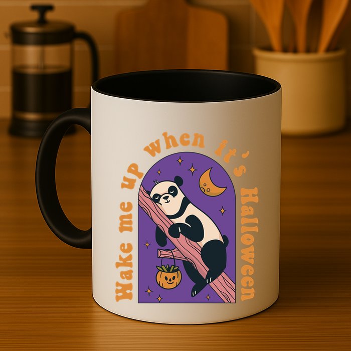 Funny Panda Bear Sleeping Wake Me Up When Its Halloween Meaningful Gift Mug