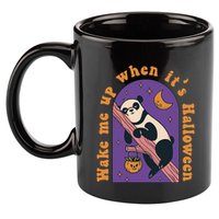 Funny Panda Bear Sleeping Wake Me Up When Its Halloween Meaningful Gift 11oz C Handle Ceramic Mug