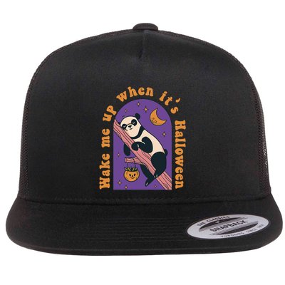 Funny Panda Bear Sleeping Wake Me Up When Its Halloween Meaningful Gift Flatbill Hat