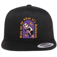 Funny Panda Bear Sleeping Wake Me Up When Its Halloween Meaningful Gift Flat Bill Trucker Hat