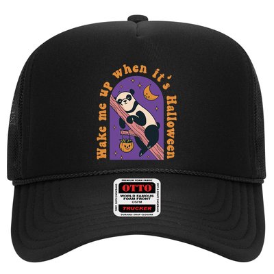 Funny Panda Bear Sleeping Wake Me Up When Its Halloween Meaningful Gift Trucker Hat