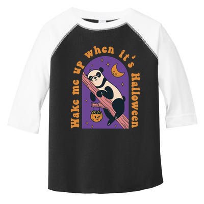 Funny Panda Bear Sleeping Wake Me Up When Its Halloween Meaningful Gift Toddler Fine Jersey T-Shirt
