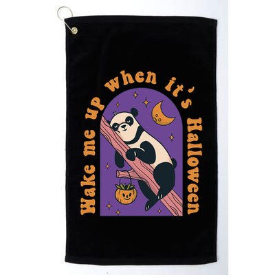 Funny Panda Bear Sleeping Wake Me Up When Its Halloween Meaningful Gift Golf Towel